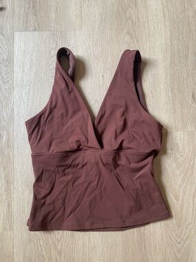 Women’s Deep V Tank Top in Brown